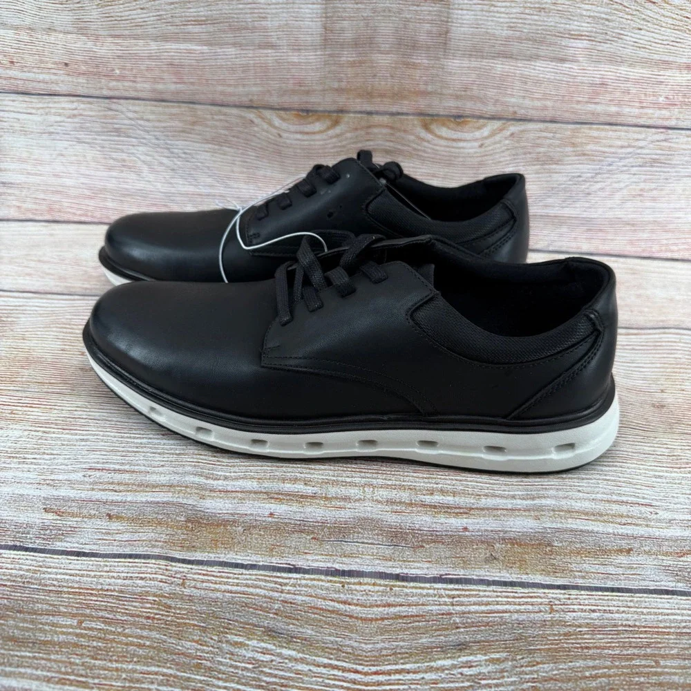Lands End Sport Oxford Mens 10.5‎ Black White Lightweight Sneaker Shoe 1908426